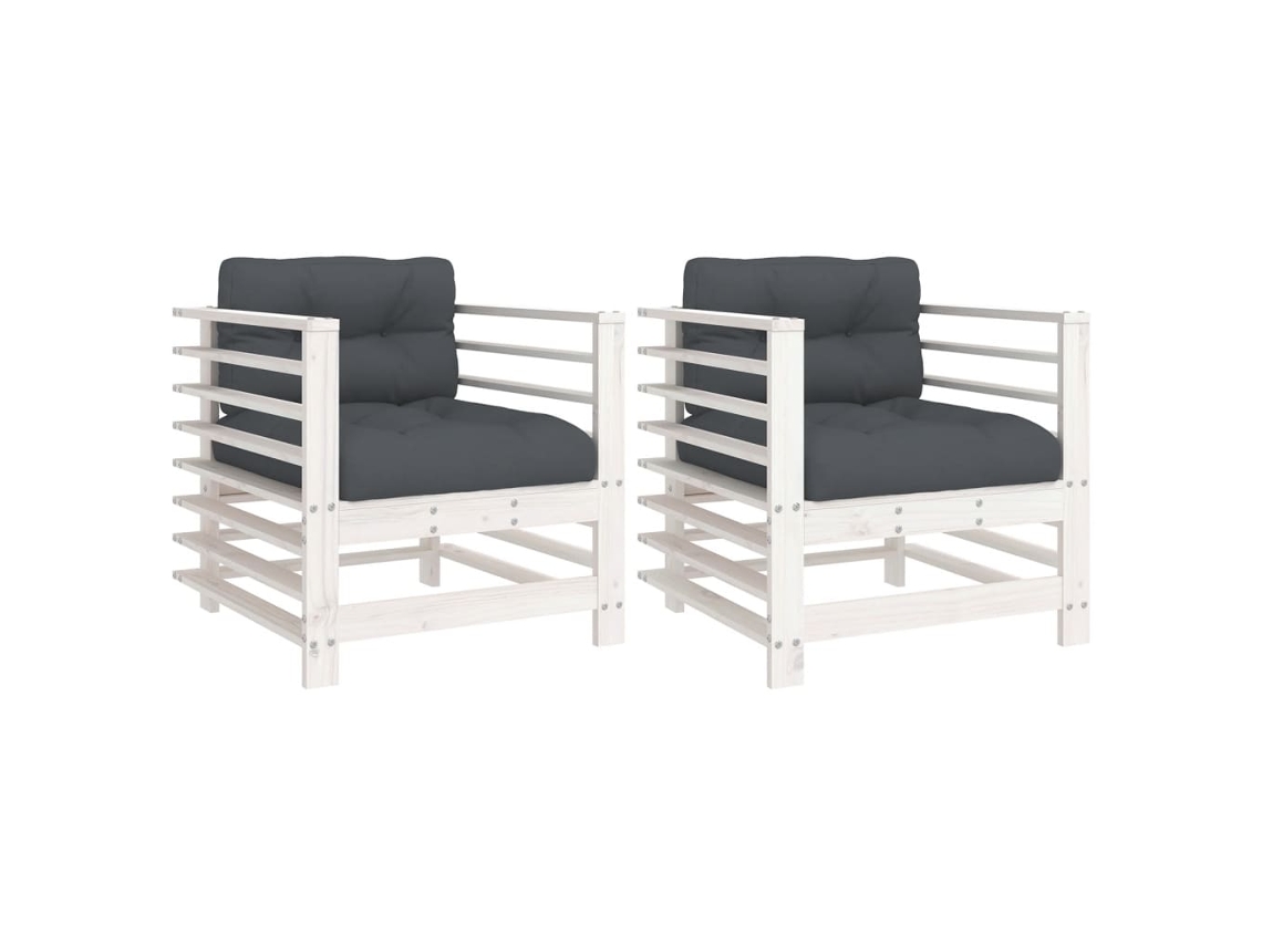 Garden Chair, Garden Chairs Vidaxl Branco Madeira De Pinho (n/a)