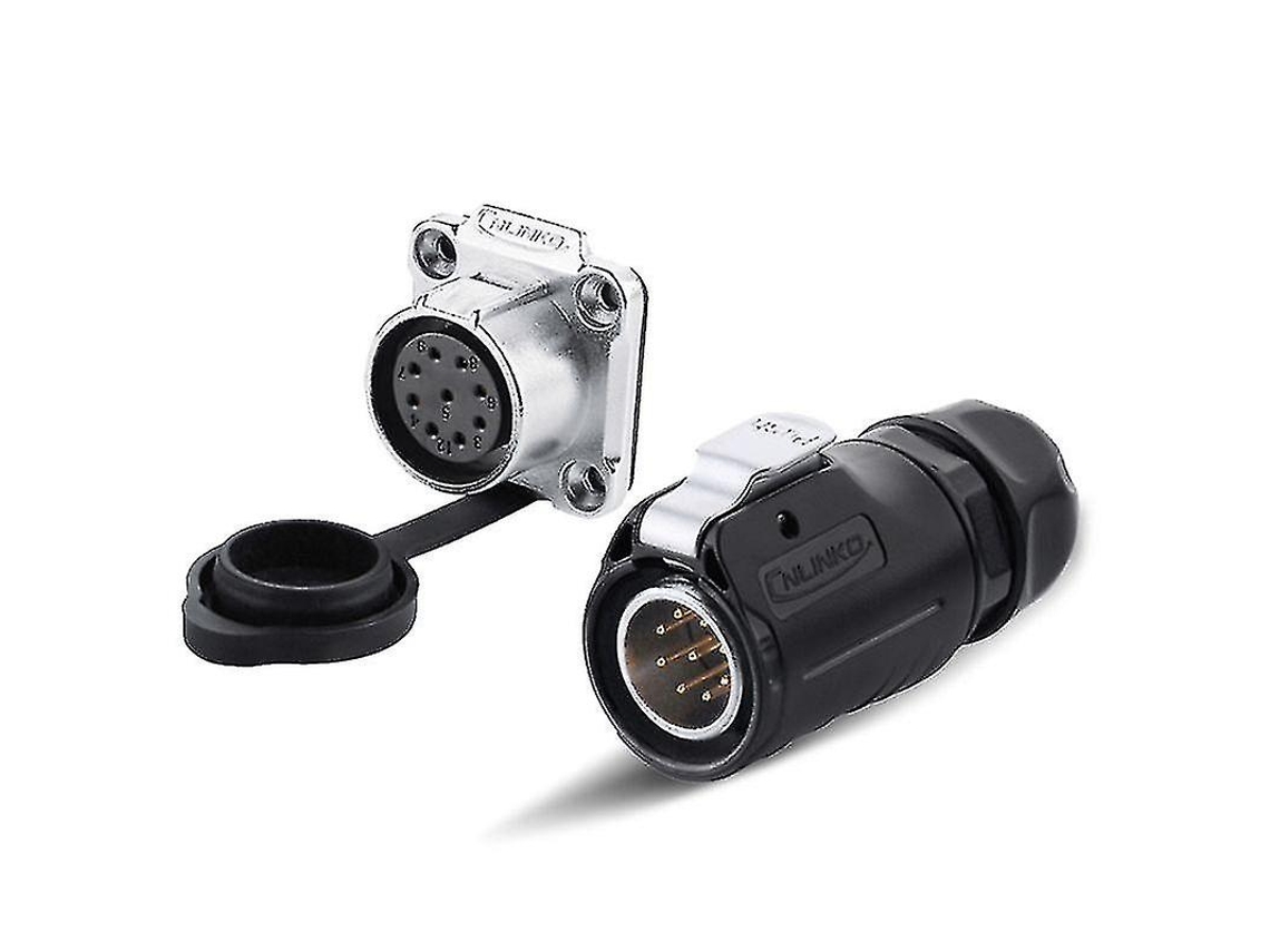 Conector Circular Industrial Impermeável Ip67 para Energia Solar Dc de 2 12 Pinos Macho/hembra Lp20 20a 500v 9 S/MARCA