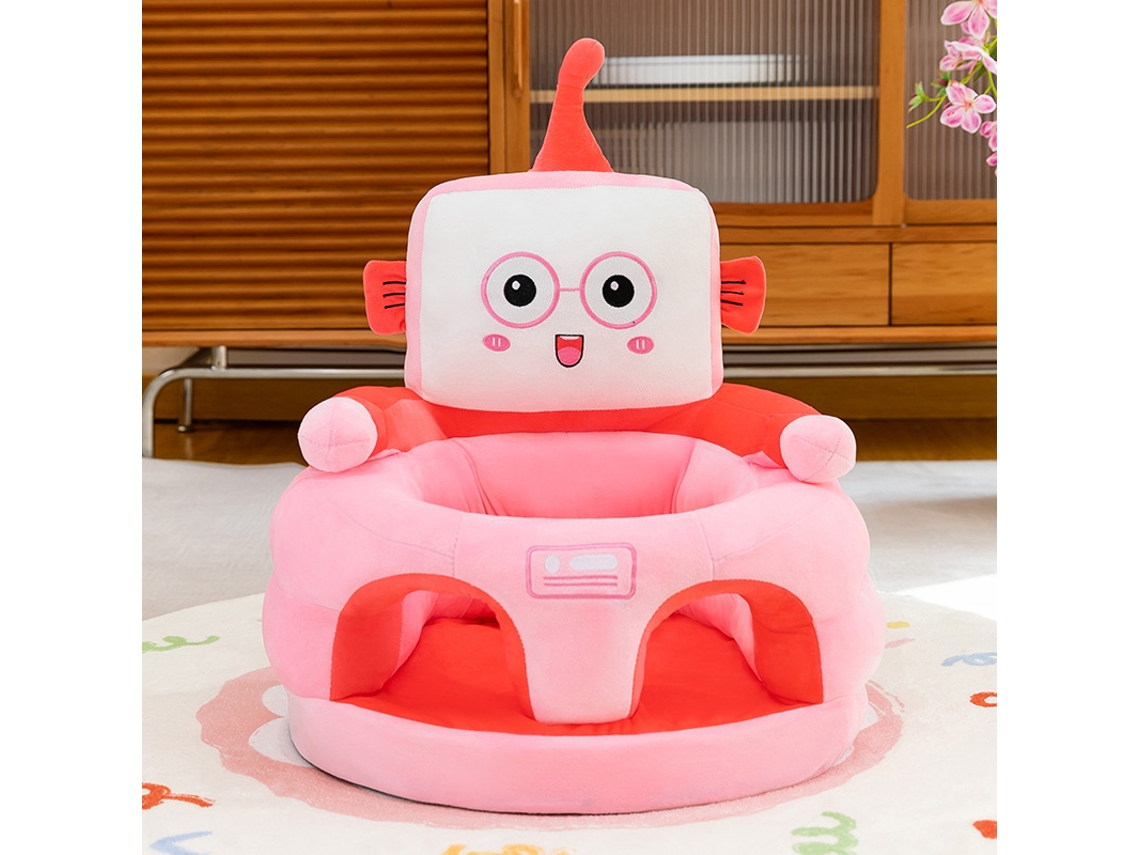 Cadeira De Apoio Para Bebé Eifson Sofá De Peluche Com Design De Robô E Base Antiderrapante - Rosa