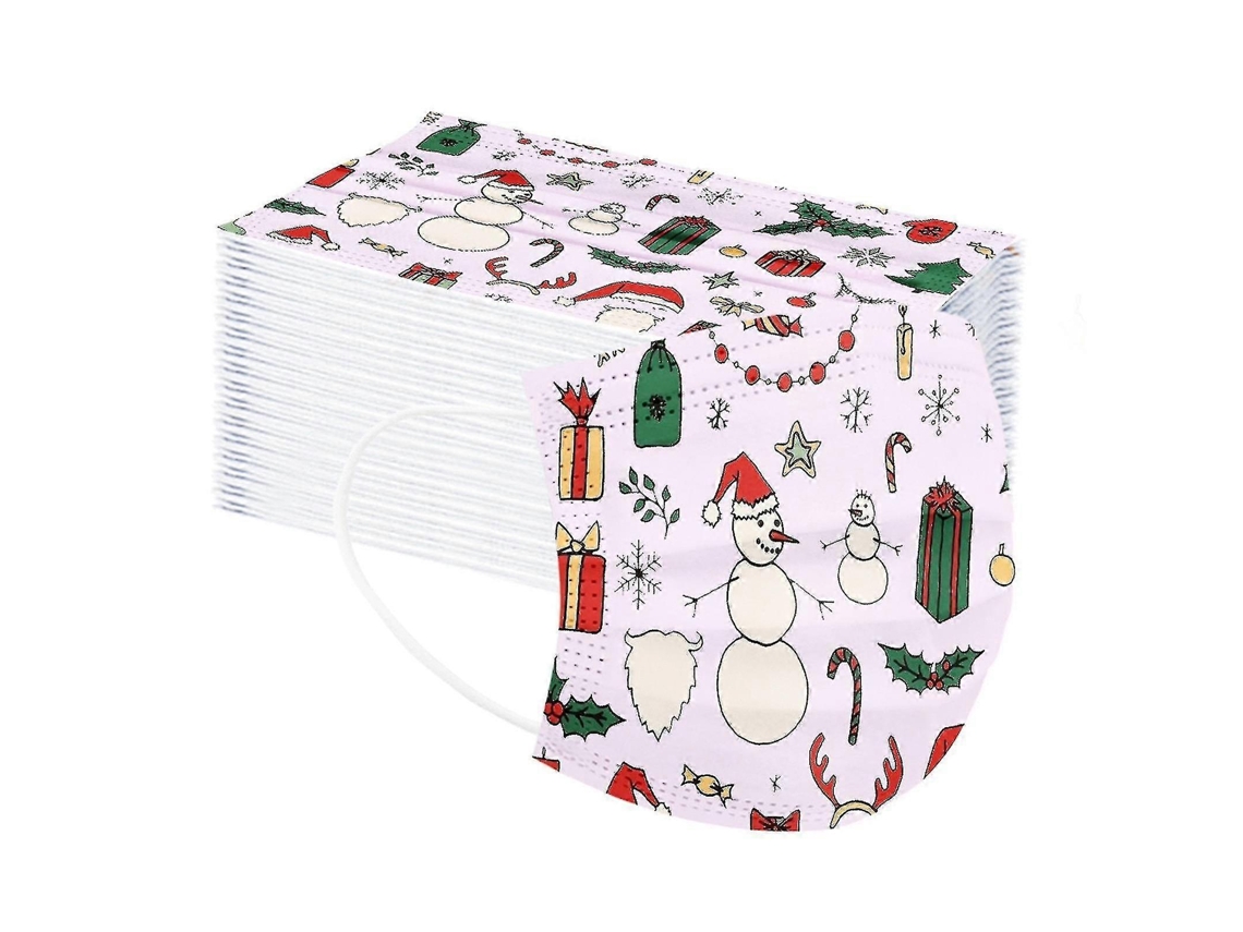 Máscara De Natal Infantil, Máscara Facial Descartável Industrial Com 3 Camadas De Alça Para Orelha Olysi Shop