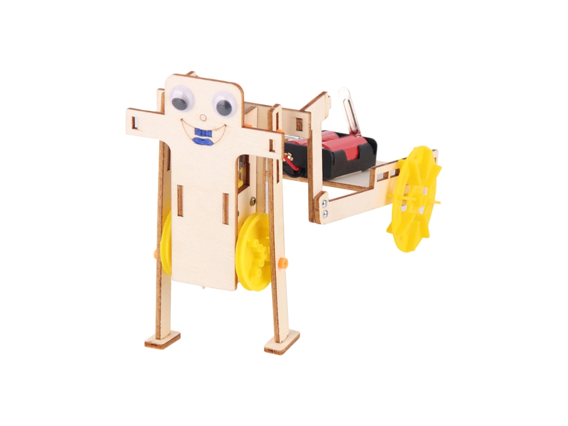 Conjunto De Brinquedo Robô De Tração Diy Para Crianças Acima De 6 Anos Com Material Madeira
