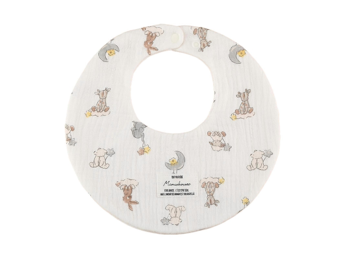 Babador prático para alimentar bebês, com 4 compartimentos para saliva, babador para bebês com design animado, toalha para saliva, pano respirável para assaduras.