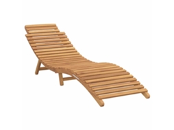 Conjunto 1 Espreguiçadeira Vidaxl Castanho Madeira De Teca Maciça (198 X 55 X 58,5 Cm)