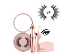Conjunto De Eyeliner Líquido Magnético E Cílios Falsos Com Pinça 02 - Ferramenta De Maquiagem Duradoura