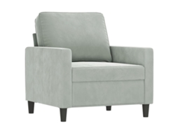 3 Pcs Conjunto de Sofás com Almofadas Veludo Cinzento claro SYFAX
