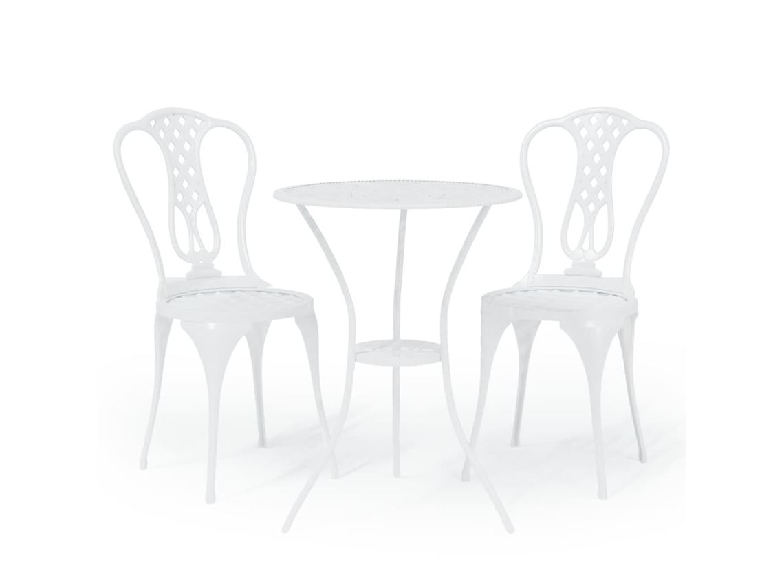 Maison Exclusive - 3 Pcs Conjunto De Bistrô Alumínio Fundido Branco