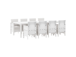 Conjunto 9 Conjunto De Jantar Para Jardim Vidaxl Cinzento-claro Polipropileno (250 X 100 X 73 Cm)