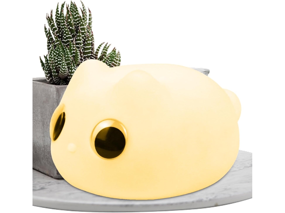 Luminária Noturna Em Formato De Gato Recarregável Silicone