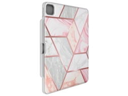 Supcase Capa de aba por iPad Pro 13 2024 Válvula tripla Suporte multi-posições Branco / Rosa
