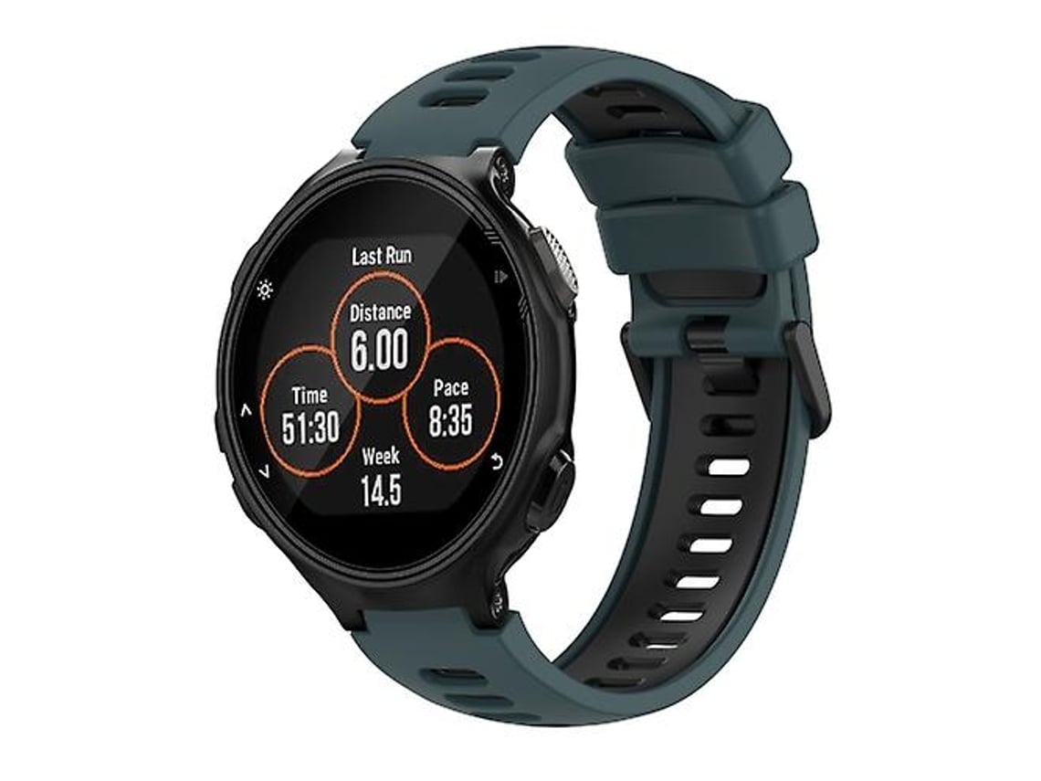 Pulseira De Relógio Garmin Forerunner 735/ 735xt Feita Silicone Bicolor, Verde Oliva E Preto.