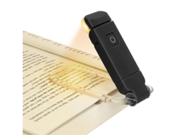 Luz de Leitura Led Recarregável Via Usb, Luz Noturna Portátil Que Protege os Olhos, com Clipe para Livros e Marcador de Páginas. MDUG (preto)