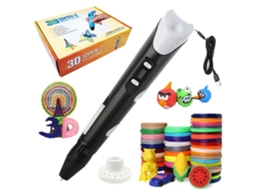 3D Caneta Impressão Inteligente 3Dblb para Brinquedos para Crianças 10M X 20 Cor Pla/Abs- Preto