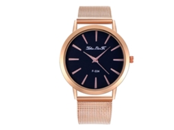 Relógio Zhoulianfa Rose Gold Casual Style Quartz Analógico com Pulseira de Malha