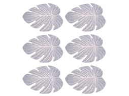 Conjunto de 2 Guardanapos de Mesa em Forma de Folha PVC 36,5x45,5cm S/MARCA