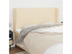 Cabecero con Alas de Tela 163x23x118/128 Cm Crema