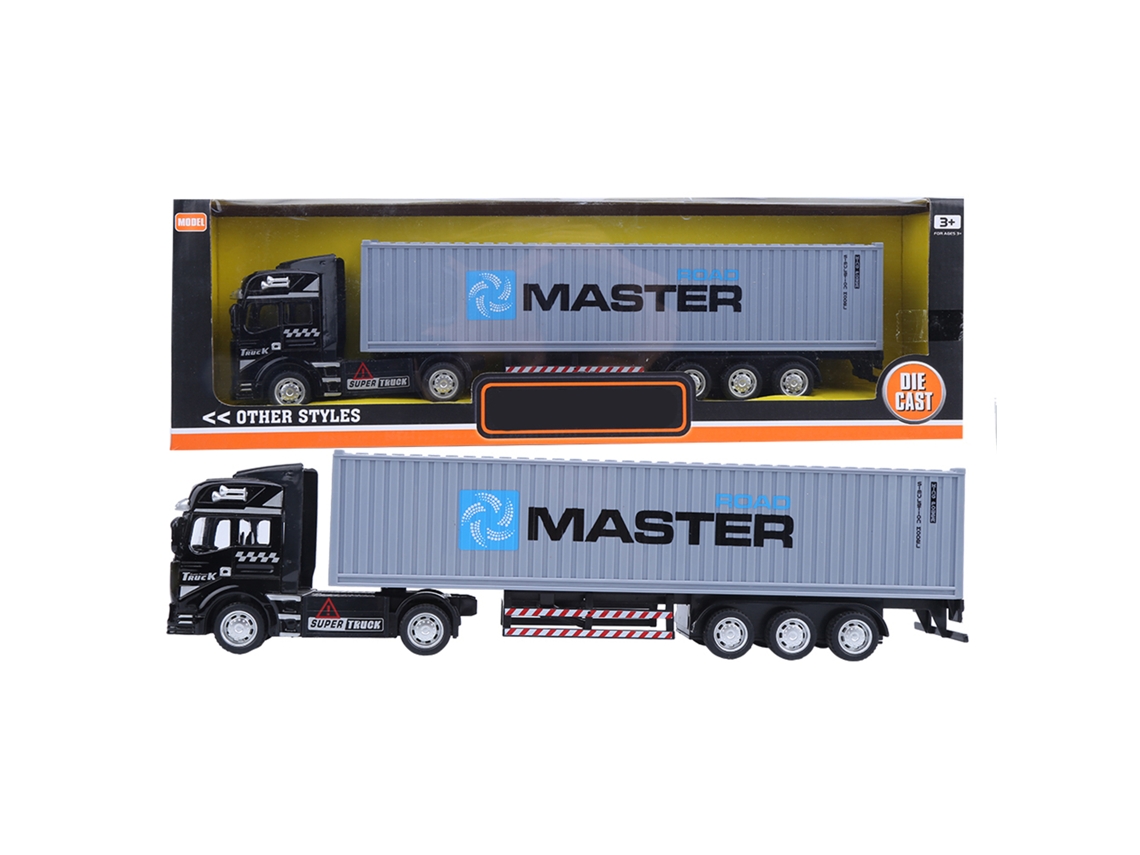 Modelo De Caminhão Container De Liga 1:48 Simulação Alta Brinquedo Carro Infantil Cinza