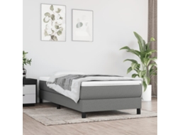 Vidaxl Cama Com Molas/colchão 80x200 Cm Tecido Cinzento-escuro