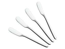 Panela para manteiga e geleia em aço inoxidável, polida com efeito espelhado, 1,7 x 16,6 cm, utensílio para café da manhã, prateada