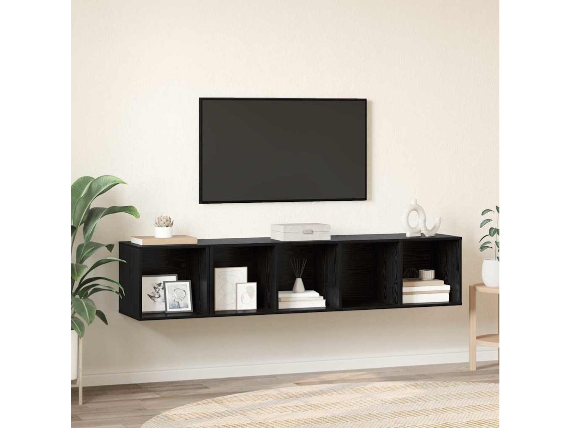 Vidaxl Conjunto De Estantes Para Tv 2 Pcs Carvalho Preto