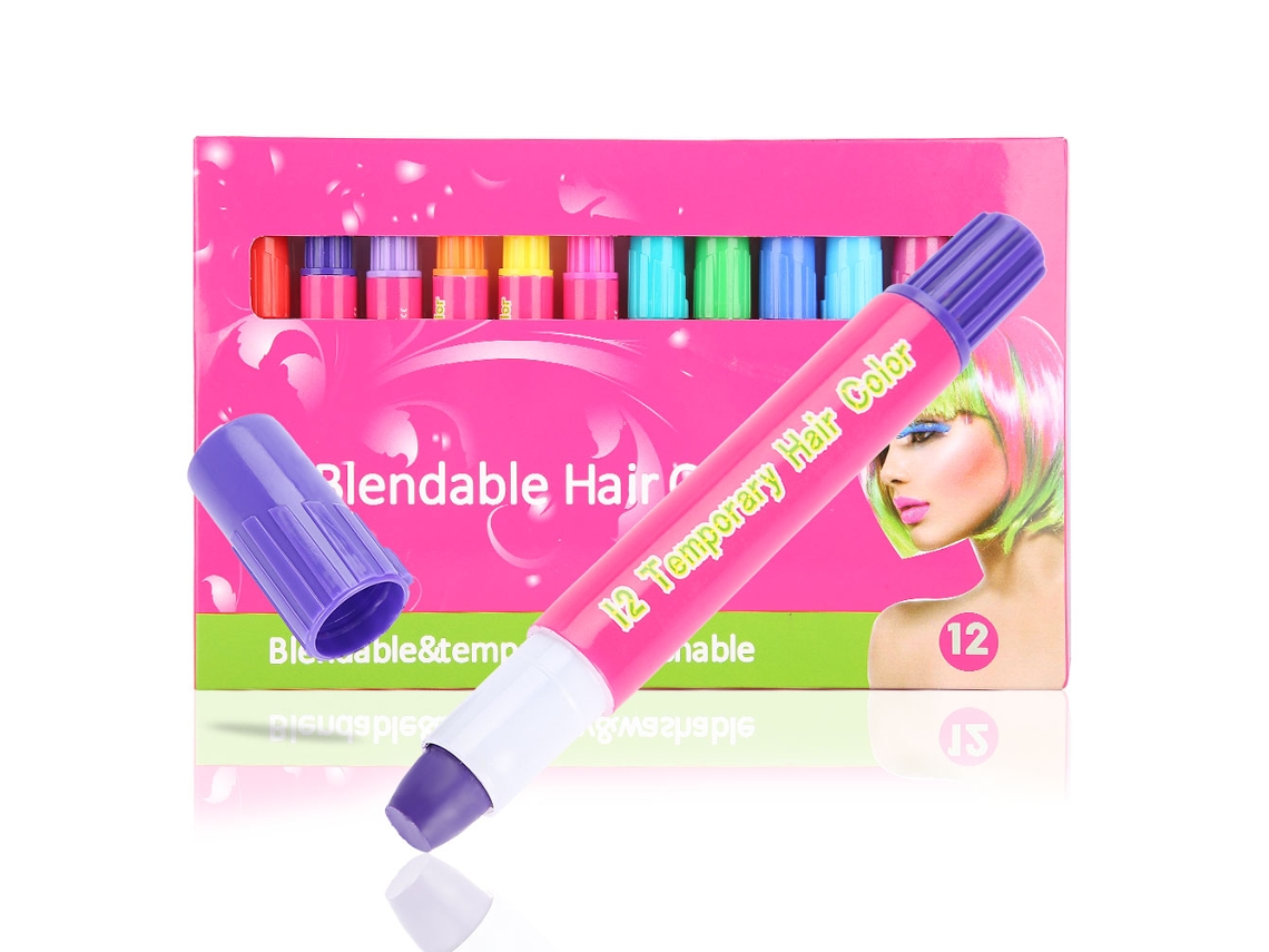2026 12 Cores de Cera de Tinta Temporária para Cabelo Lavável Instantâneo Não Tóxico Suave Pastel
