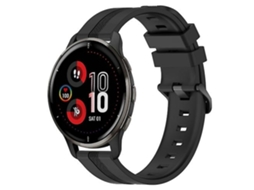 Pulseira Garmin Venu 2 Plus 20mm, Faixa De Silicone Com Listras Côncavas, Chennells Preto