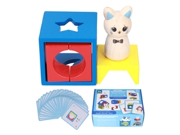 Brinquedos De Madeira Geométricos Caixa Forma Gatinho Jogo Educativo Para Crianças 3 Anos +