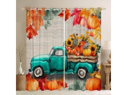 Cortinas Infantis Com Estampa De Colheita Outono, Abóbora E Girassol, Para Meninos E Meninas, Ripas De Madeira, Bordo