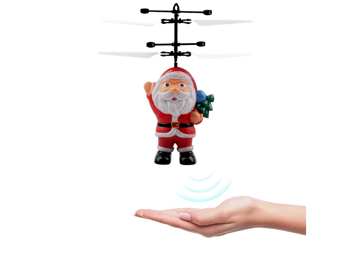 Brinquedo Papai Noel Voador da ATS, Avião de Desenho Animado, Helicóptero com Sensor, Brinquedo de Indução para Crianças