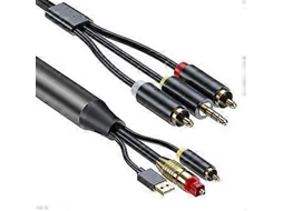 Cabo conversor de áudio digital para analógico, cabo de áudio digital SPDIF/óptico e coaxial para analógico L/R RCA para //tv Slowmoose