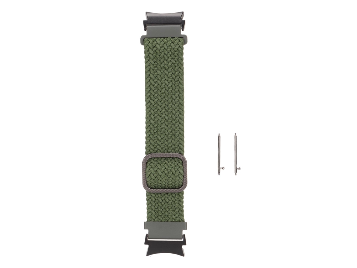Aetheria pulseira de Náilon Trançada Elástica Ajustável para Galaxy Watch 4 Verde Militar