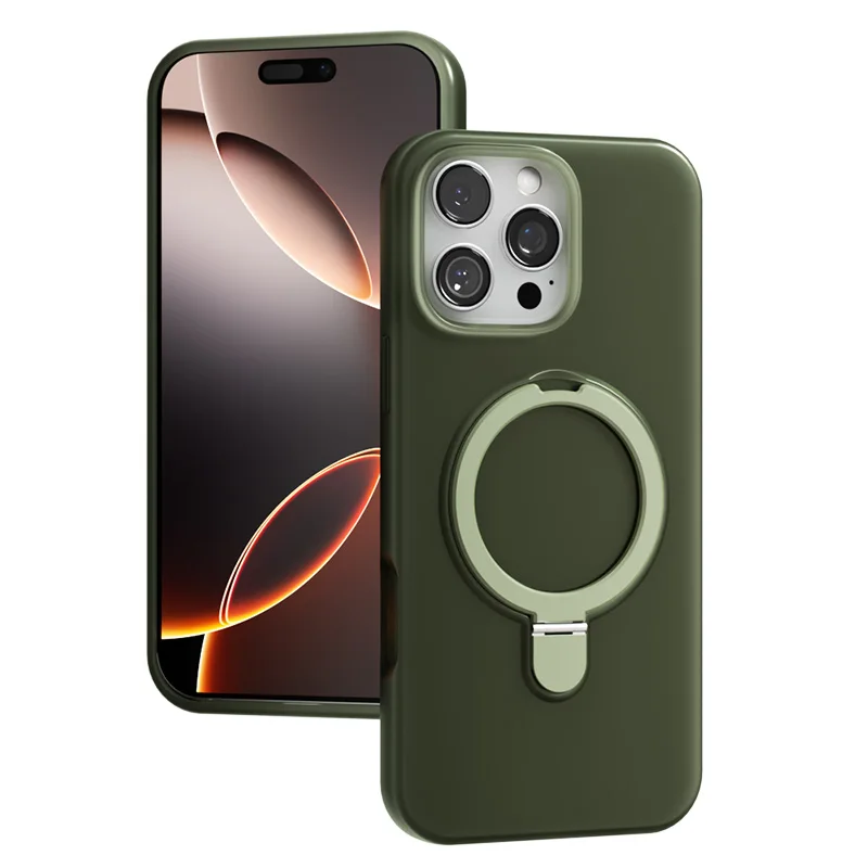 (iphone 13 Pro Max, Verde Escuro) Anel De Suporte Magnético Em Silicone Líquido Para Capa Magsafe Do Iphone