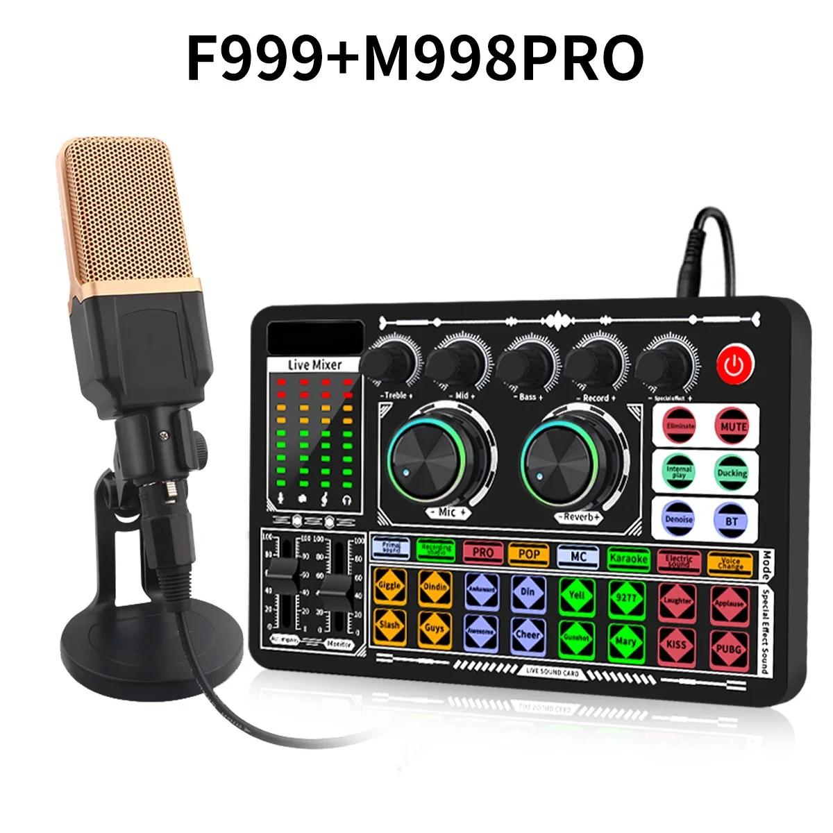 Microfone Condensador, Ideal para Karaokê e Podcasts. MDUG