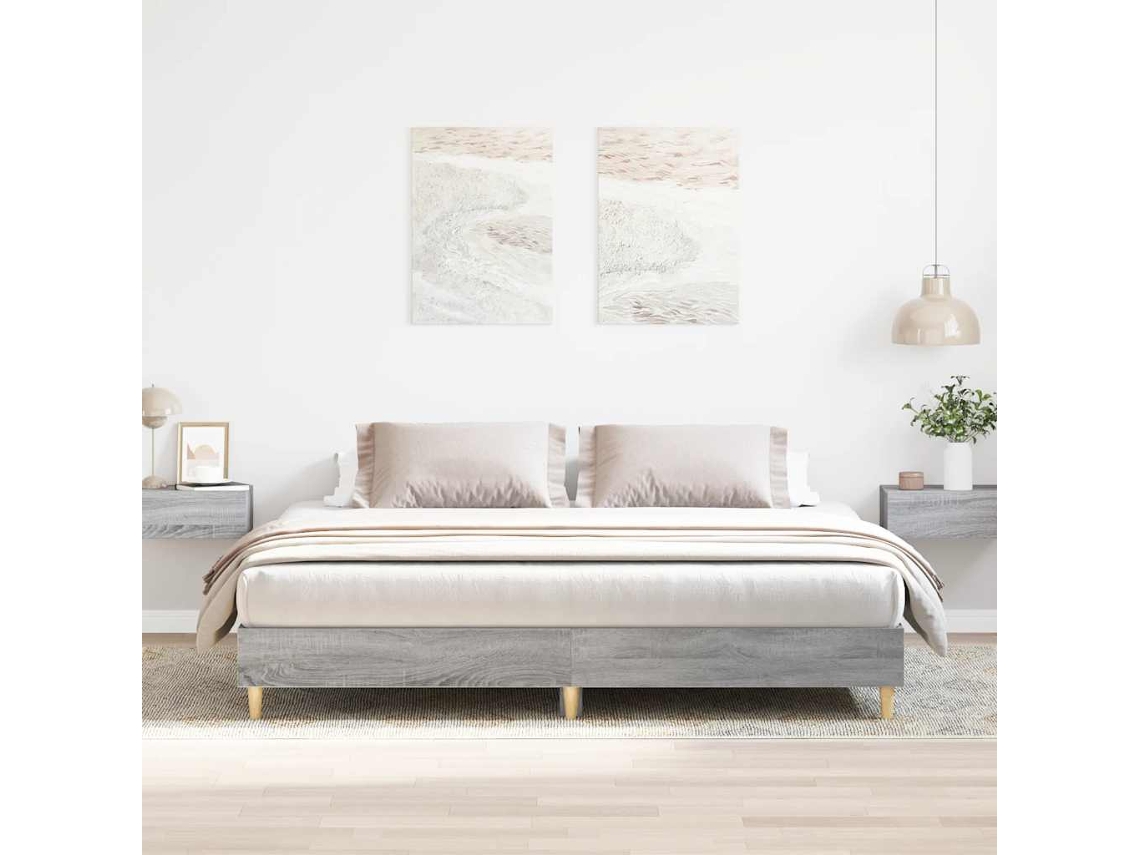 Vidaxl Estrutura De Cama Sem Colchão 180x200 Cm Sonoma Cinzento