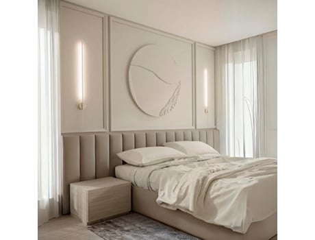 Cama Estofada Com Estrado VULCANO 190X140 CM - Bege