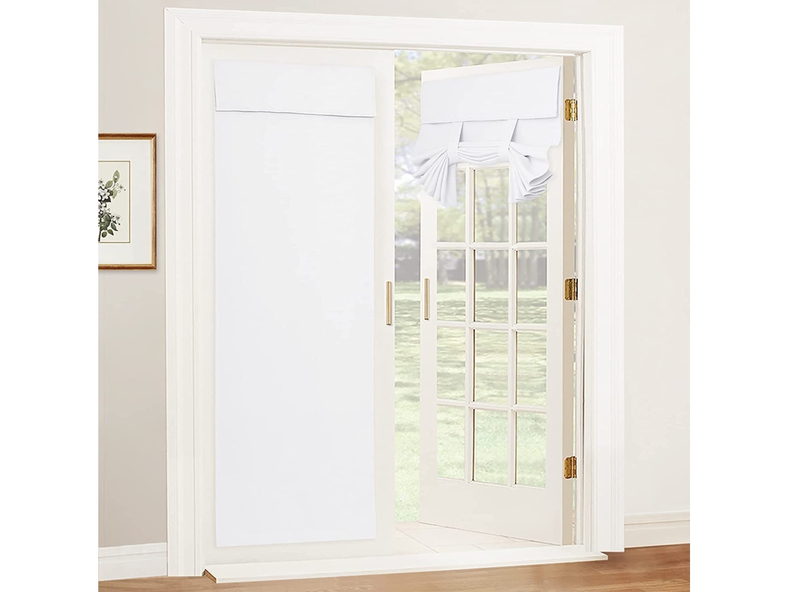 Cortinas Blackout Para Portas E Janelas Com Velcro, Cortinas Térmicas, Isolamento Decoração De Casa Proteção De Privacidade, 2 Peças Blanco Fora