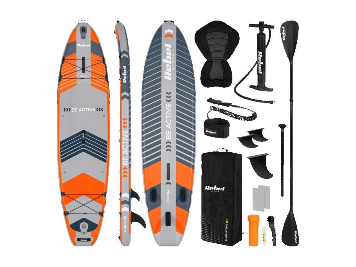 Prancha de SUP Inflável com Assento de Banho, Remo e Mochila Inclusos V2 REBEL (335 cm) S/MARCA