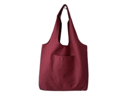 Bolsa De Lona De Cor Sólida Para Mulher, Trapézio Simples, Literário, Viagem, Grande Capacidade, Estudante, Aula Rojo