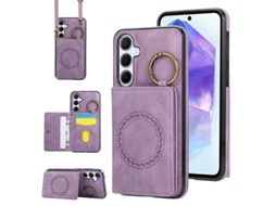 Capa Para Samsung Galaxy A56 5g Anel Protetor Lente Carteira Roxo Czhhmart