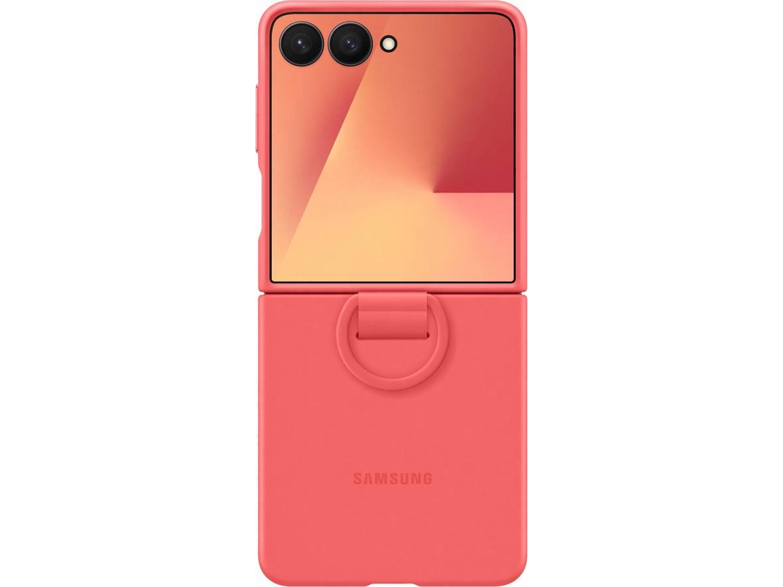 Capa de Silicone SAMSUNG com Anel Z FLIP7 (Vermelho)