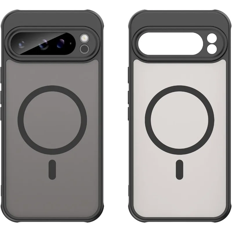 (preto, Google Pixel 9 Pro) Capa Translúcida Fosca, Compatível Com Carregamento Sem Fio Magnético Magsafe, Resistente A Quedas