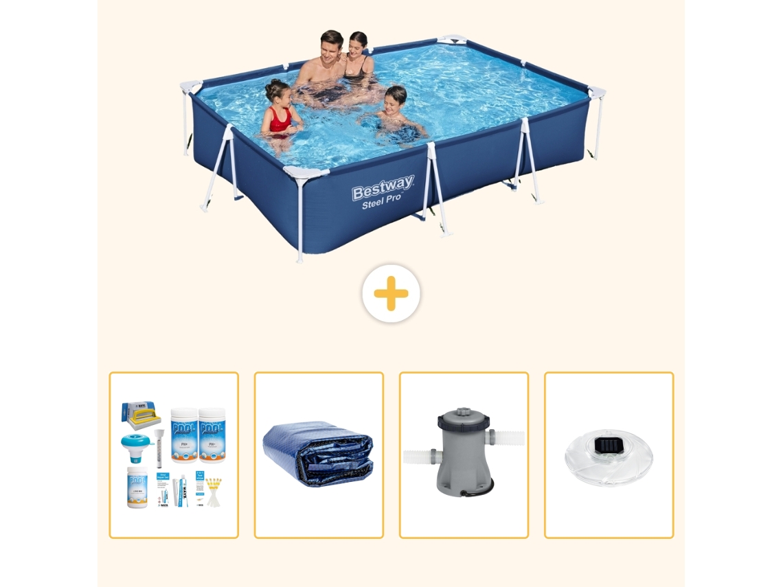 Bestway Piscina Bestway Steel Pro Retangular - 300x201x66 Cm - 5-peças S160