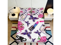 Conjunto de Cama Borboleta R Microfibra com Fronha 200x25cm S/MARCA