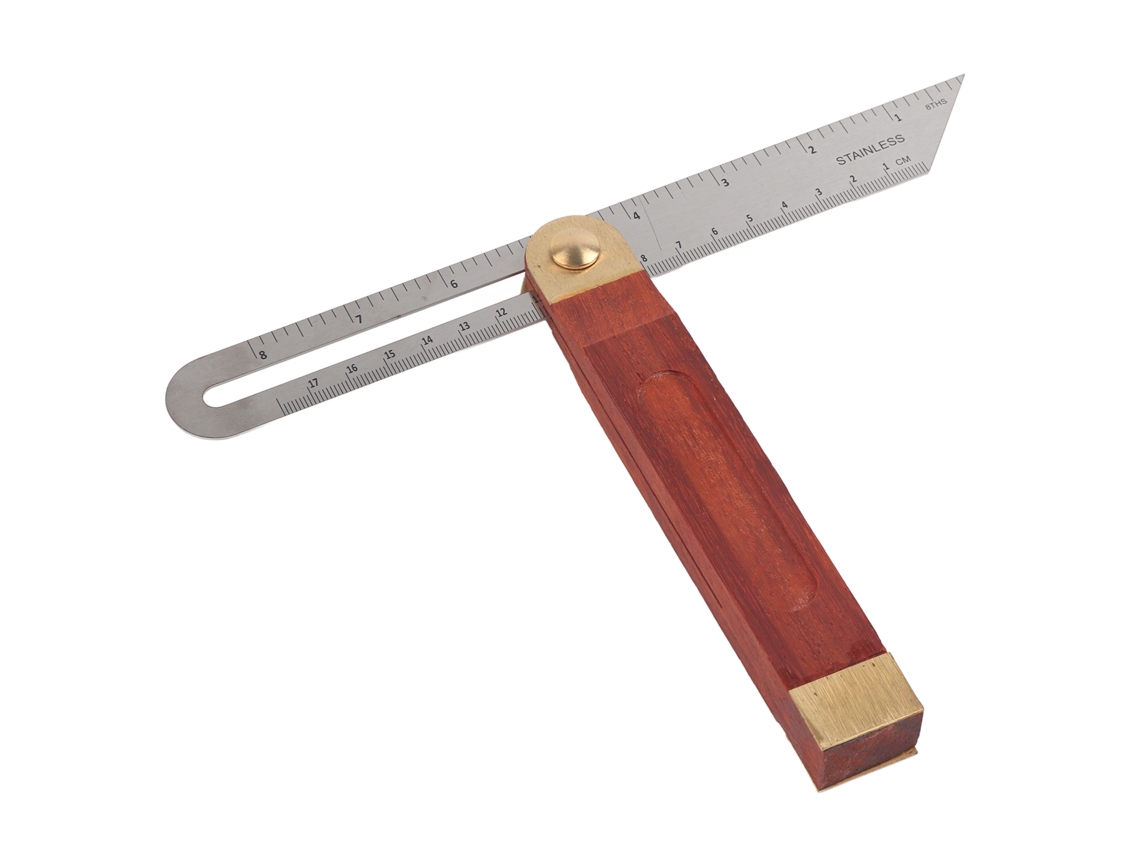Regra Angular Ajustável YURU de 9 polegadas, T Deslizante Mogno para Medição em Woodworking