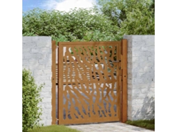 Vidaxl Portão De Jardim 100x100 Cm Em Aço Intemperizado Com Design De Traços