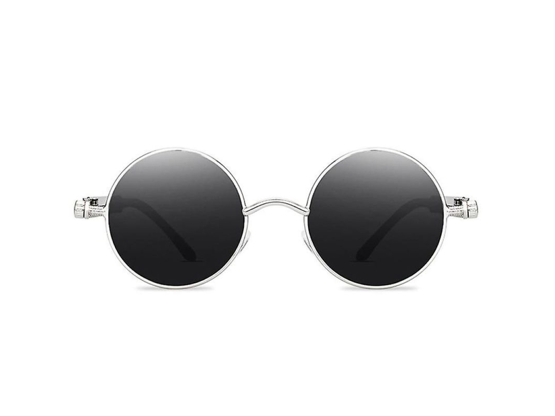 2026-gafas De Sol Steampunk Vintage Unisex Redondas Uv400 Metal Para Moda Conducción Pesca Ocio Diario Marco De Prata, Lentes Cinzas