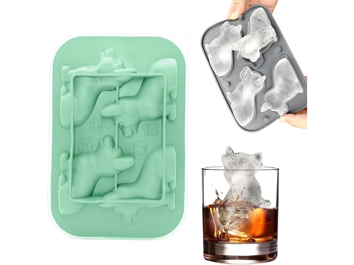 Forma De Gelo Em Forma De Corgi, Silicone De Qualidade Alimentar, Ideais Para Cocktails De Whisky, Conhaque,sumos. Verde Hexinyigjly