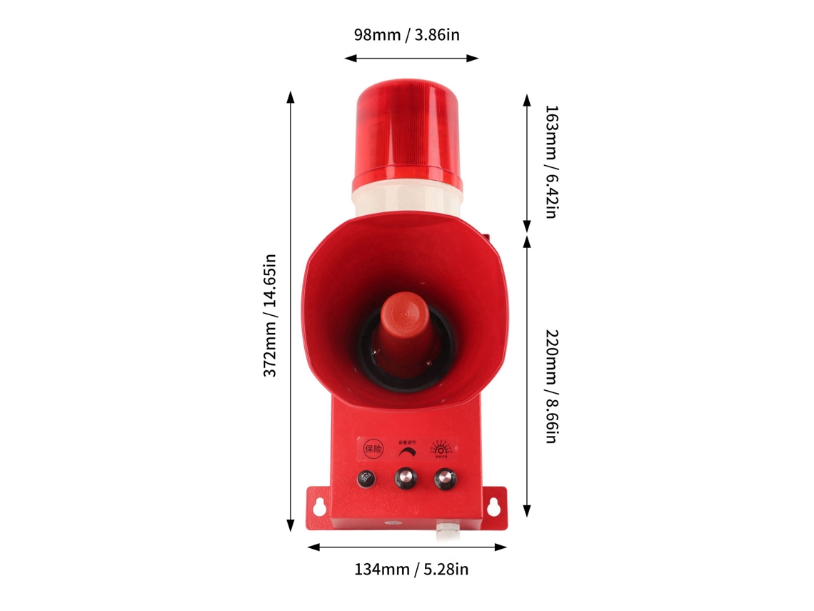 Siren De Segurança Industrial Com Luz E Som: Sirene Com Strobe Emergencial, À Prova D'água, 0‑130db, Para Exterior