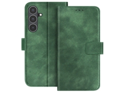 Avizar Capa Carteira Para Galaxy S25 Fe Magnética Efeito Camurça Soft-touch Verde Abeto
