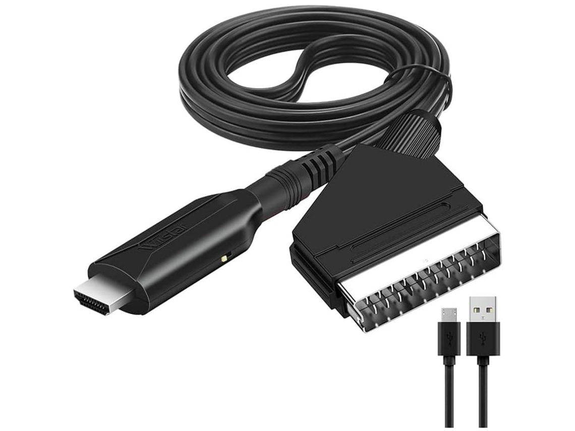 2026-conversor Scart Para Hdmi 1080p/720p Com Cabo Usb Compatível Com Dvd E Decodificadores De Tv