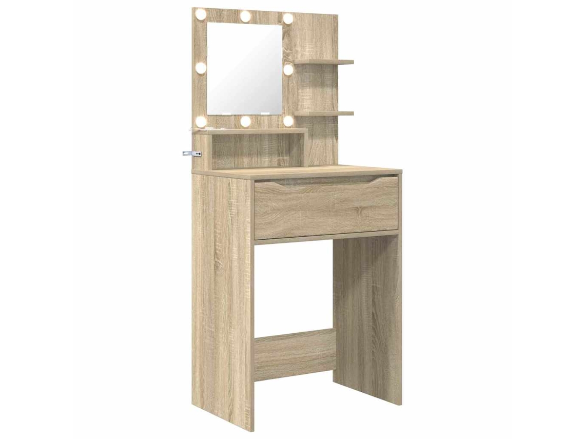Conjunto de Mesas de Maquiagem para Quarto com Gaveta Carvalho Sonoma MAISON EXCLUSIVE